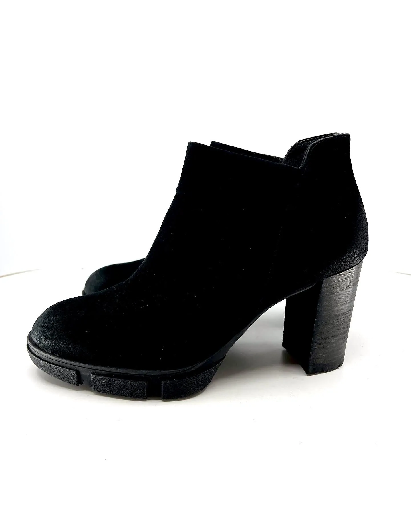 PAUL GREEN PRANK BLACK LEATHER NUBUCK ANKLE BOOTS