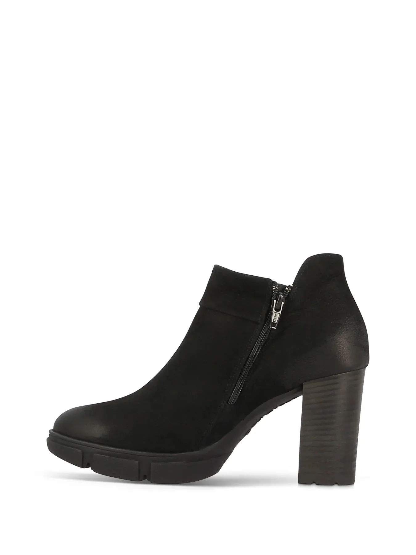 PAUL GREEN PRANK BLACK LEATHER NUBUCK ANKLE BOOTS