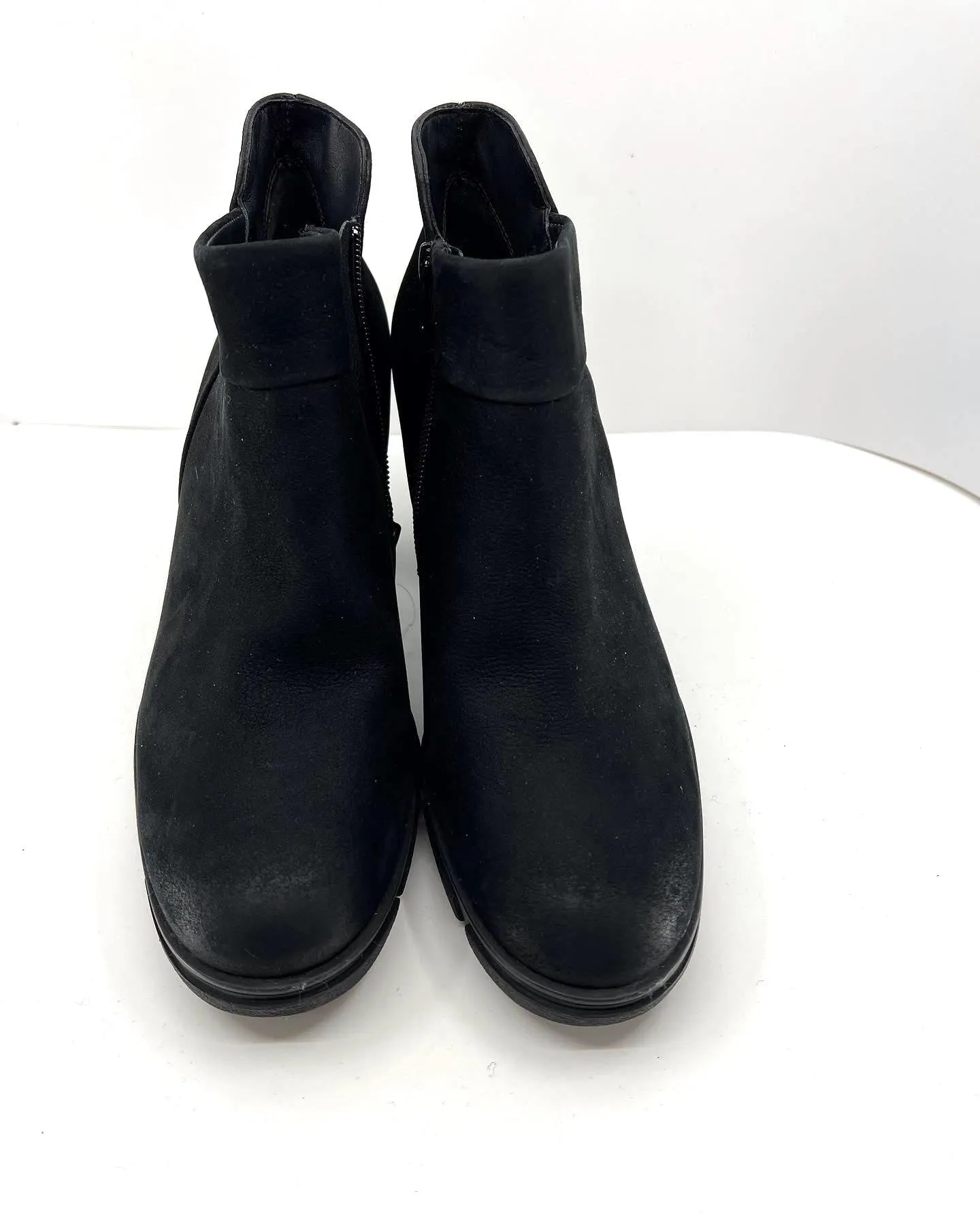 PAUL GREEN PRANK BLACK LEATHER NUBUCK ANKLE BOOTS