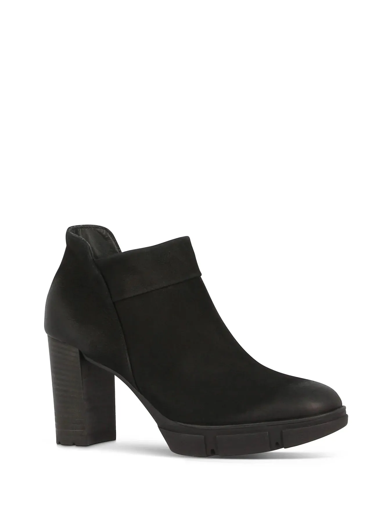 PAUL GREEN PRANK BLACK LEATHER NUBUCK ANKLE BOOTS