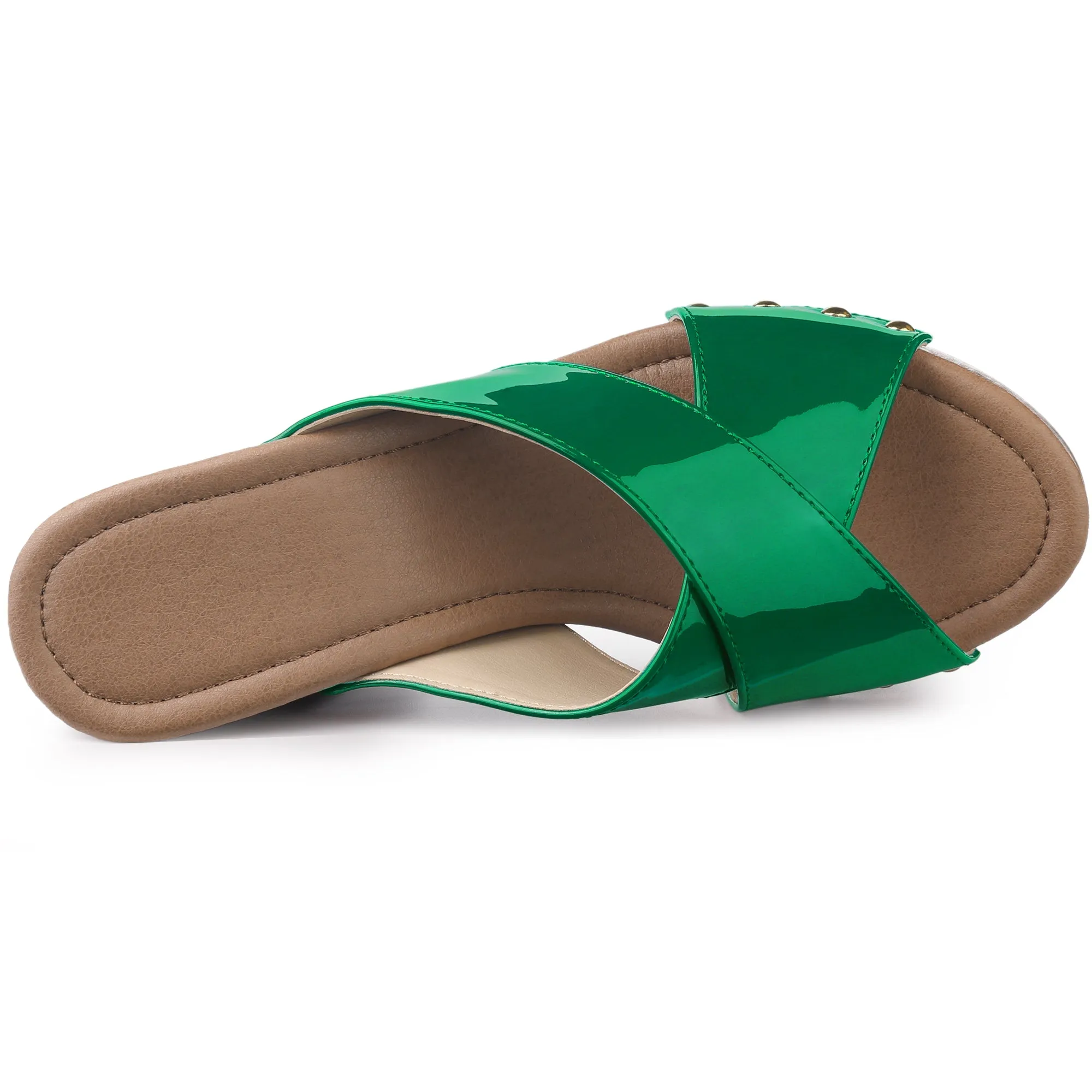 Perphy Criss Cross Strap Platform Block Heel Slipper On Sandals