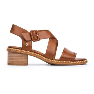 Pikolinos Blanes W3h-1892 Women's Heeled Buckle Closure Sandals In Brandy