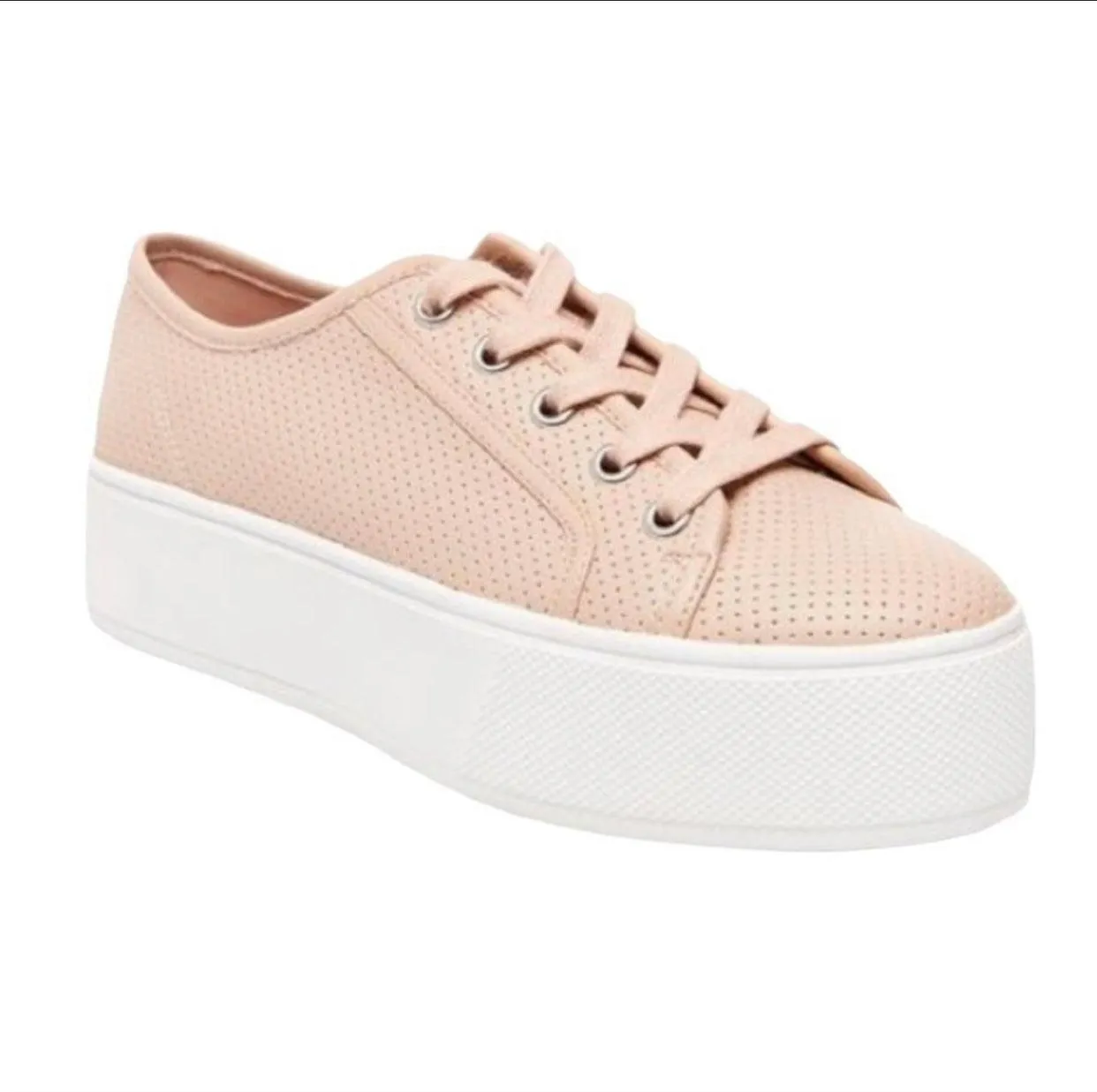Pink Platform Leather Sneakers