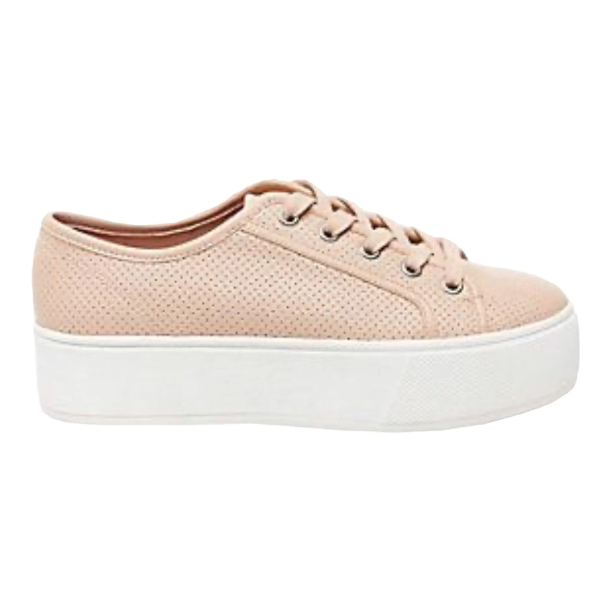 Pink Platform Leather Sneakers