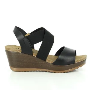 Plakton 525286 Black Cross-Strap Wedges