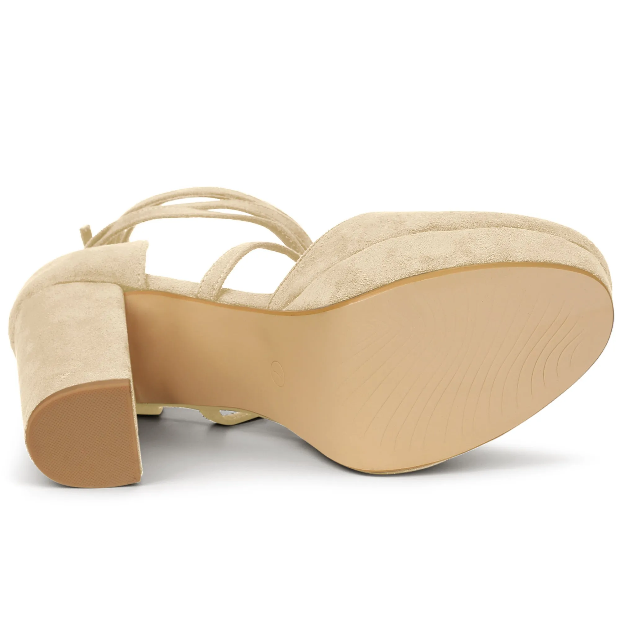 Platform Block Heel Lace Up Pumps Sandals
