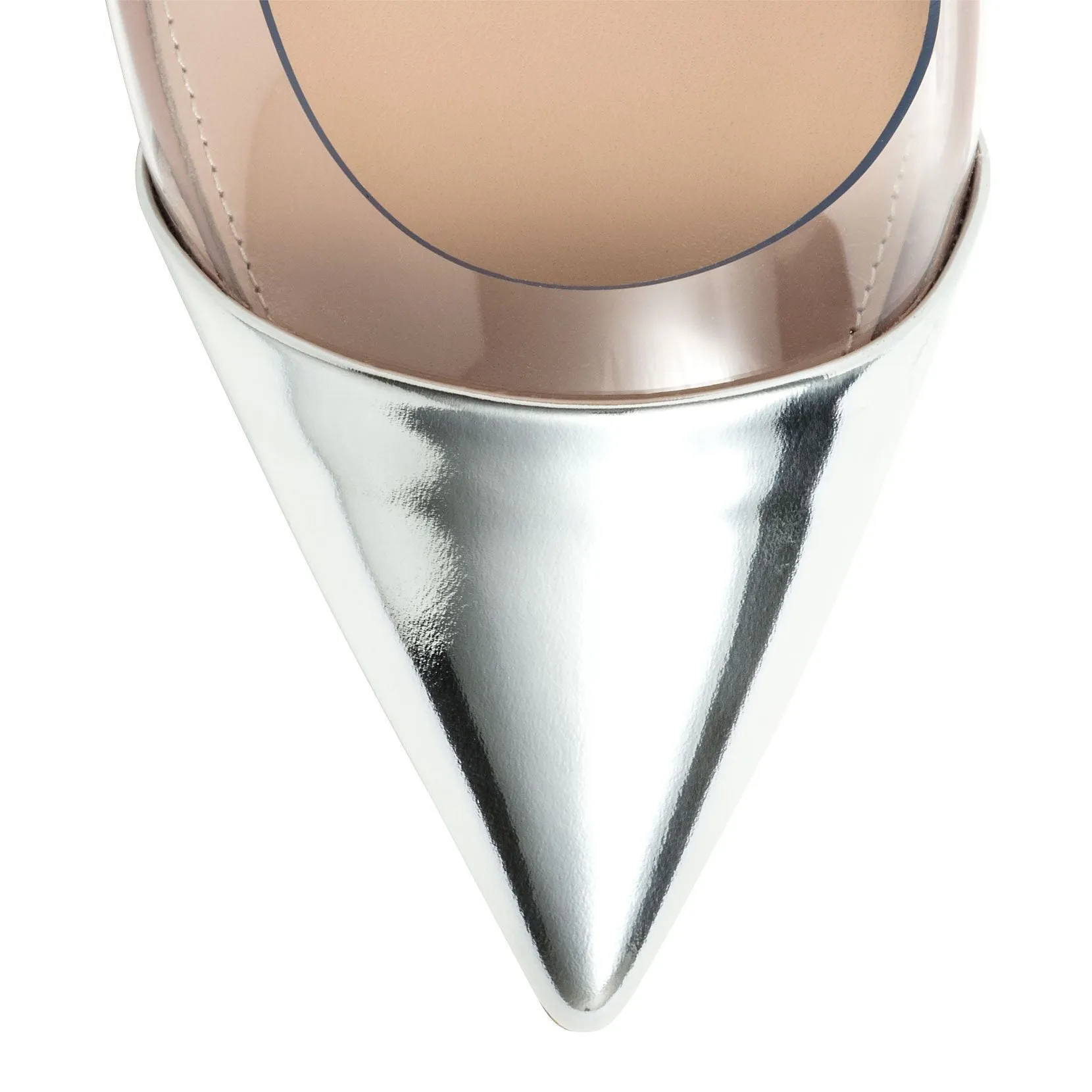Plexi 105 metallic silver and dusty pink patent pumps