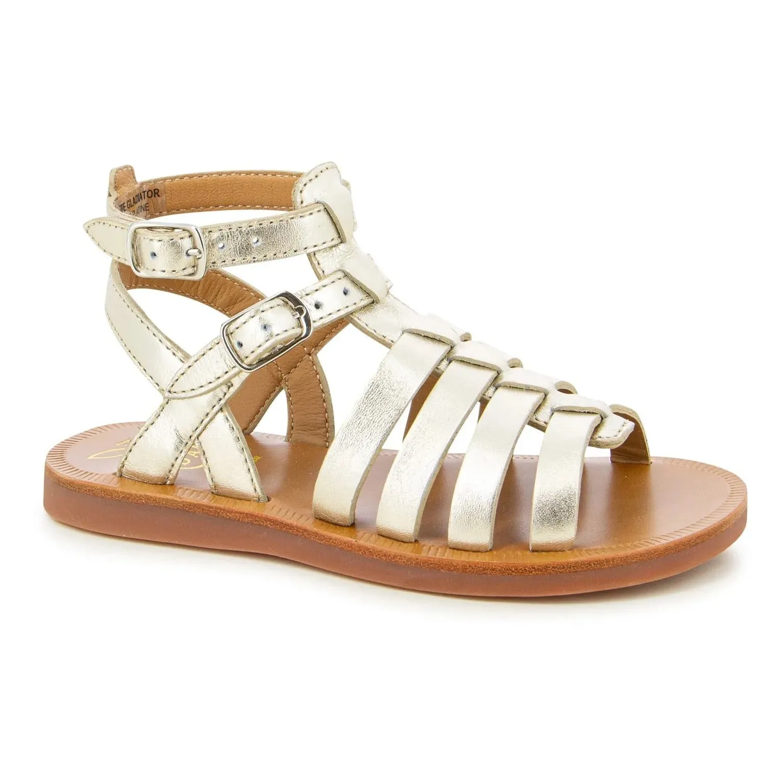 Pom D Api Girl's Platinum Plagette Gladiator Sandals