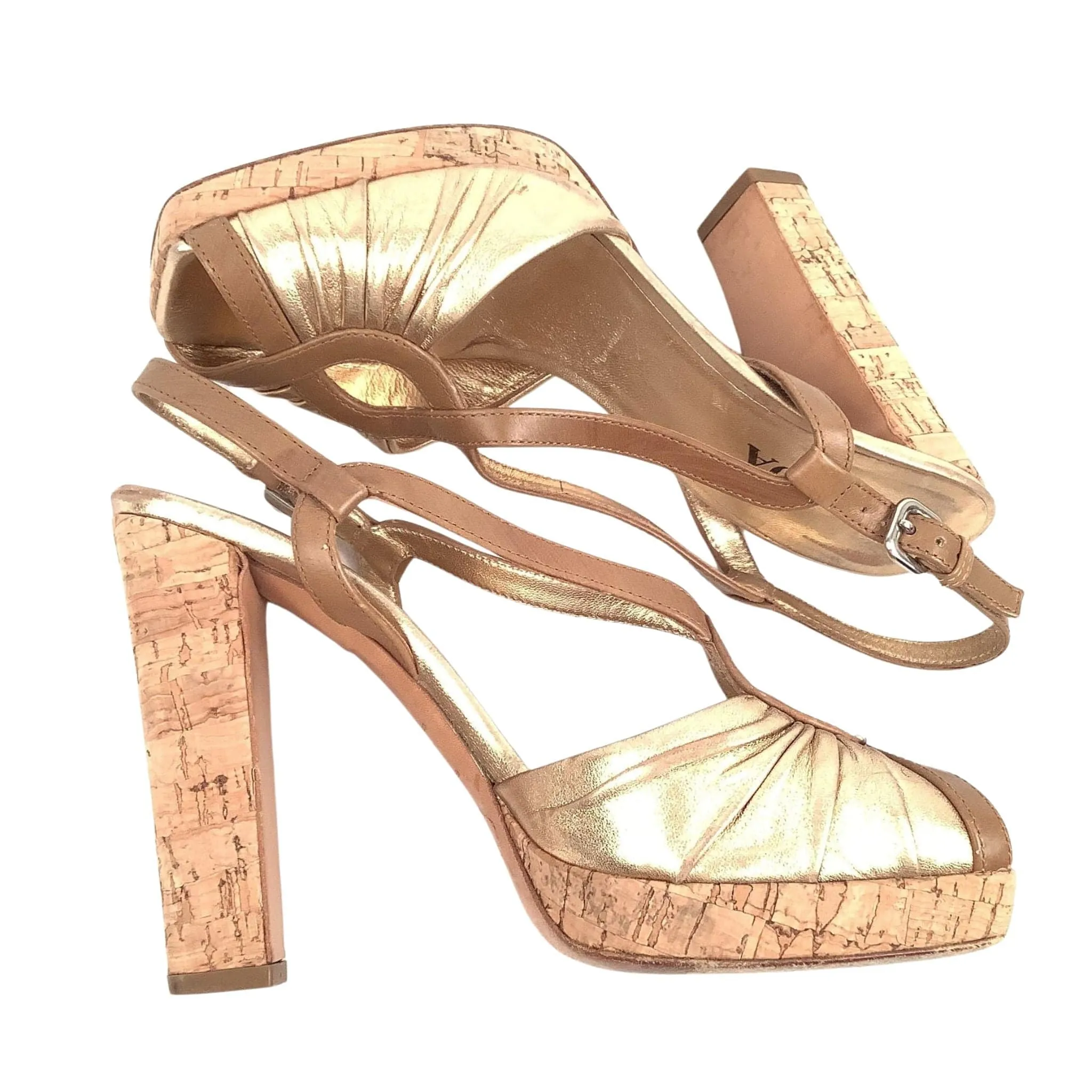 Prada Gold Heels