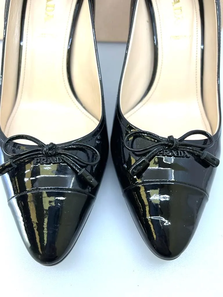 PRADA VERNICE KITTEN HEEL PUMPS