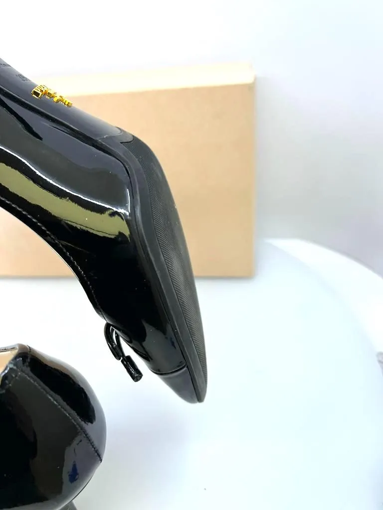 PRADA VERNICE KITTEN HEEL PUMPS
