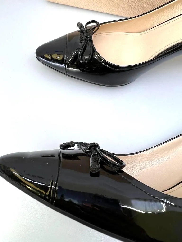 PRADA VERNICE KITTEN HEEL PUMPS