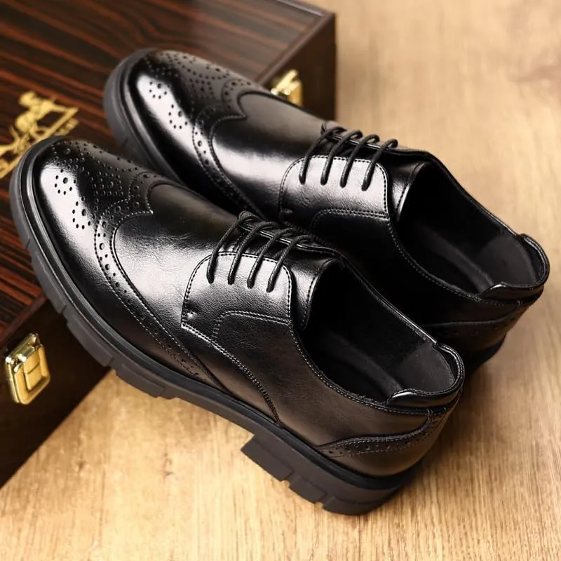 Premium Derby Style Dress Shoes for Men - Smooth Leather Business Casual Shoes with Cushioned Arch Support, Wedding & Interview Appropriate