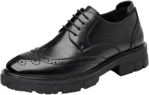 Premium Derby Style Dress Shoes for Men - Smooth Leather Business Casual Shoes with Cushioned Arch Support, Wedding & Interview Appropriate