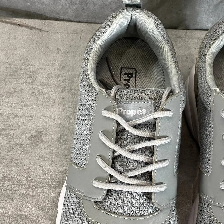 PROPET Women's X Wide LT Grey Stability X Knit Lace-Up Walking Sneakers SZ 10.5