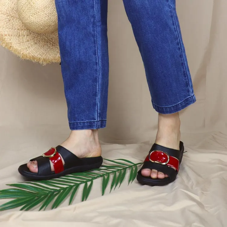 PU Cutout Slide Sandals [Comfy Health Series][ODD SIZE LEFT]