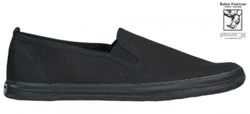Raben Slip On Black/ Black Canvas Shoe