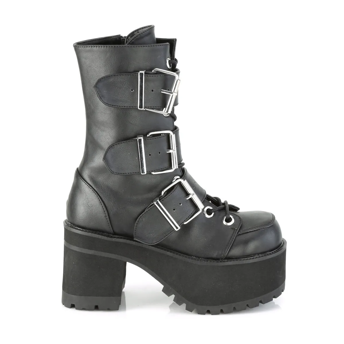 RANGER-308 DemoniaCult Black Vegan Leather Sexy Women's Ankle Boots (Alternative Footwear)
