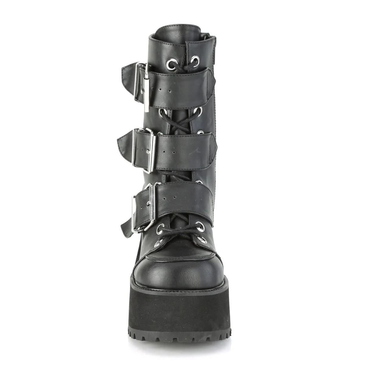 RANGER-308 DemoniaCult Black Vegan Leather Sexy Women's Ankle Boots (Alternative Footwear)