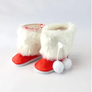Red Snow Boots with Fur for 18-inch dolls