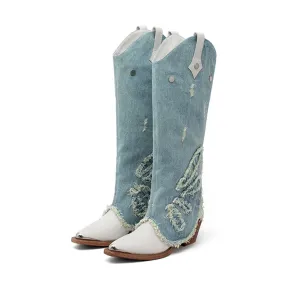 Removable Jeans Leg Pointed Toe Western Boots