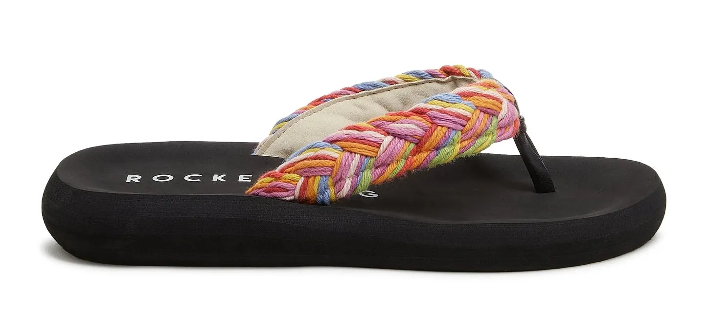 Rocket Dog Womens Sunset Woven Cord Flip Flops - Rainbow