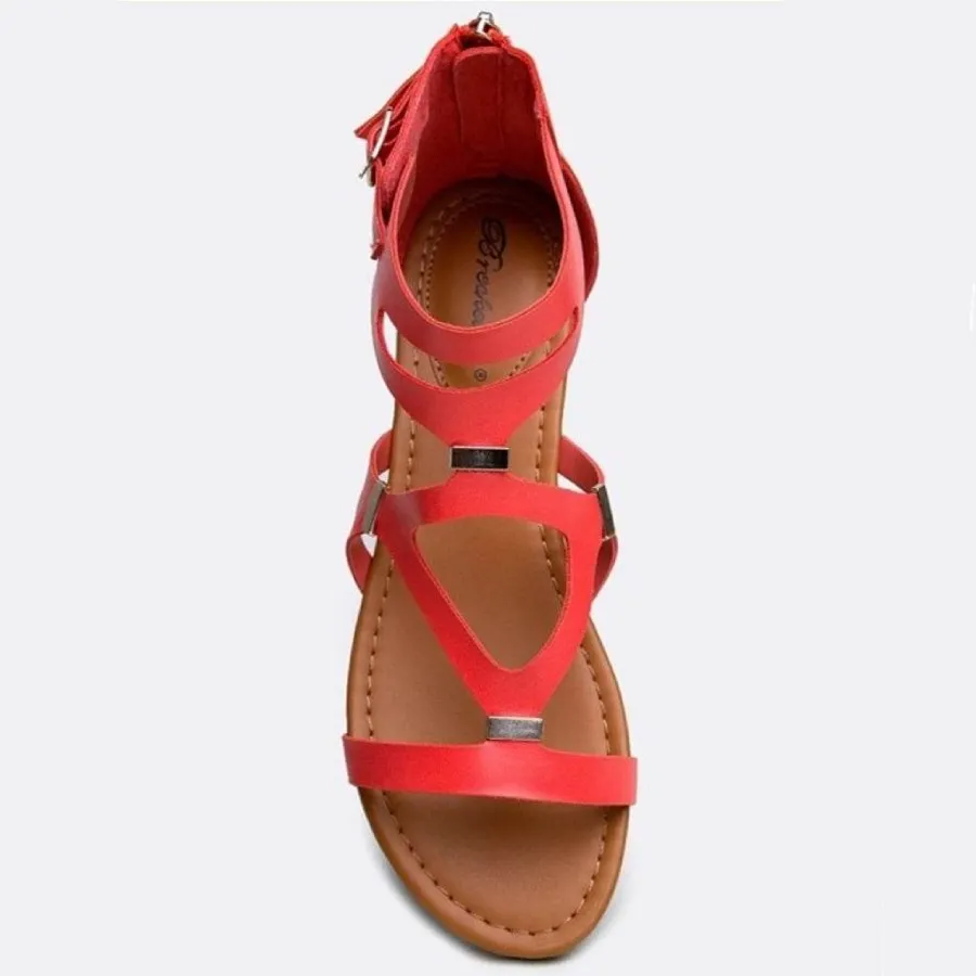 Ruby Leatherette Strappy Sandals