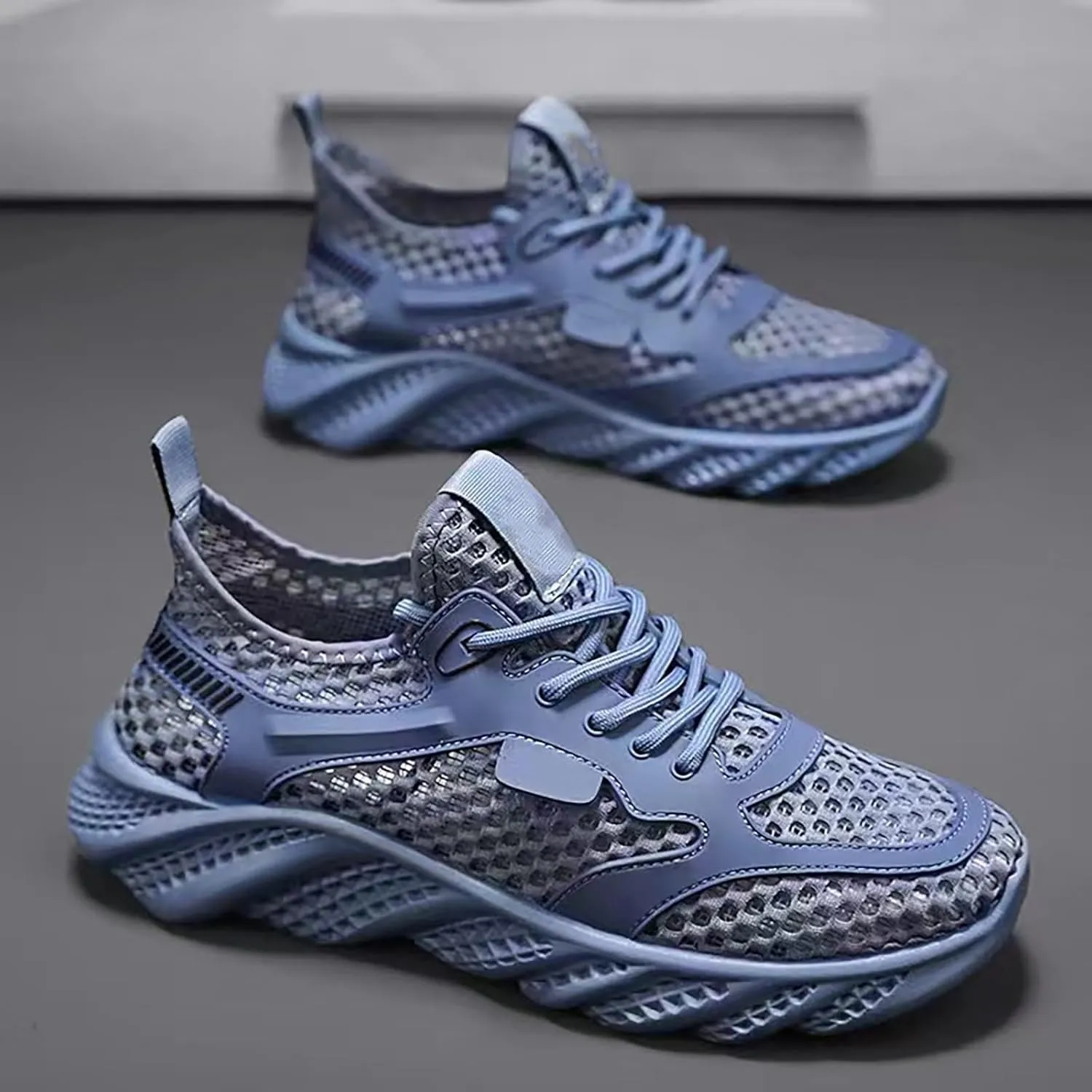 Running Shoes for Men Women Gym Workout Tennis Athletic Mesh Sneakers Lightweight Fashion Sports Casual Shoes Hollow Out Breathable Training Walking Shoes