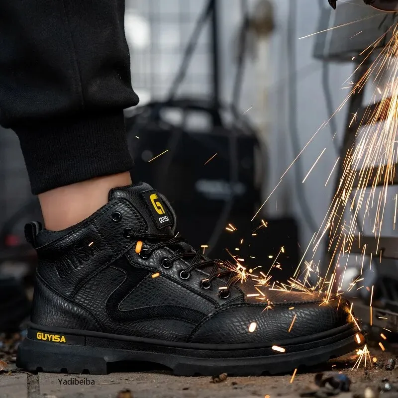 S1 Men's steel toe work boots, waterproof safety shoes