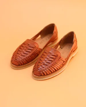 SAHUAYO - Woven Leather Loafers Camel | Mexas
