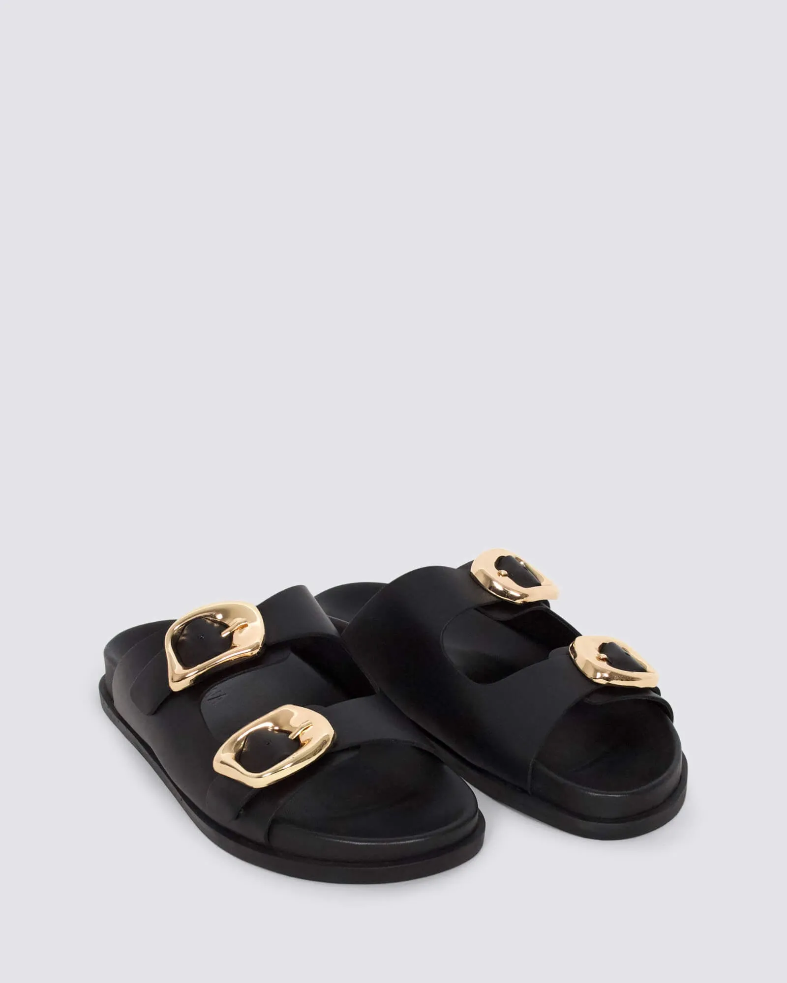 SAN JOSE SANDALS BLACK/GOLD LEATHER