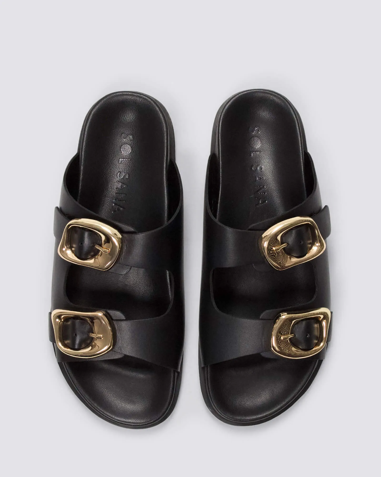 SAN JOSE SANDALS BLACK/GOLD LEATHER