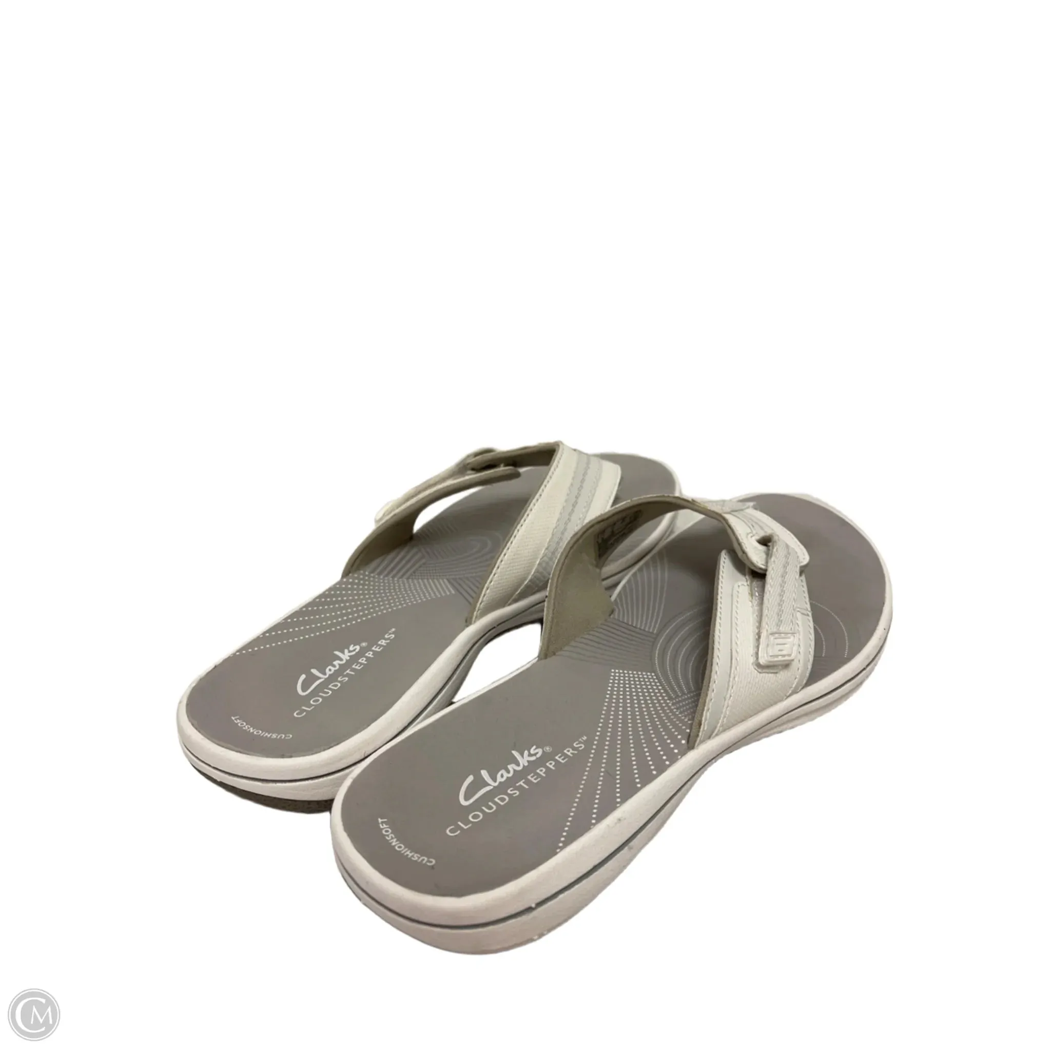 Sandals Flip Flops By Clarks In White, Size: 8