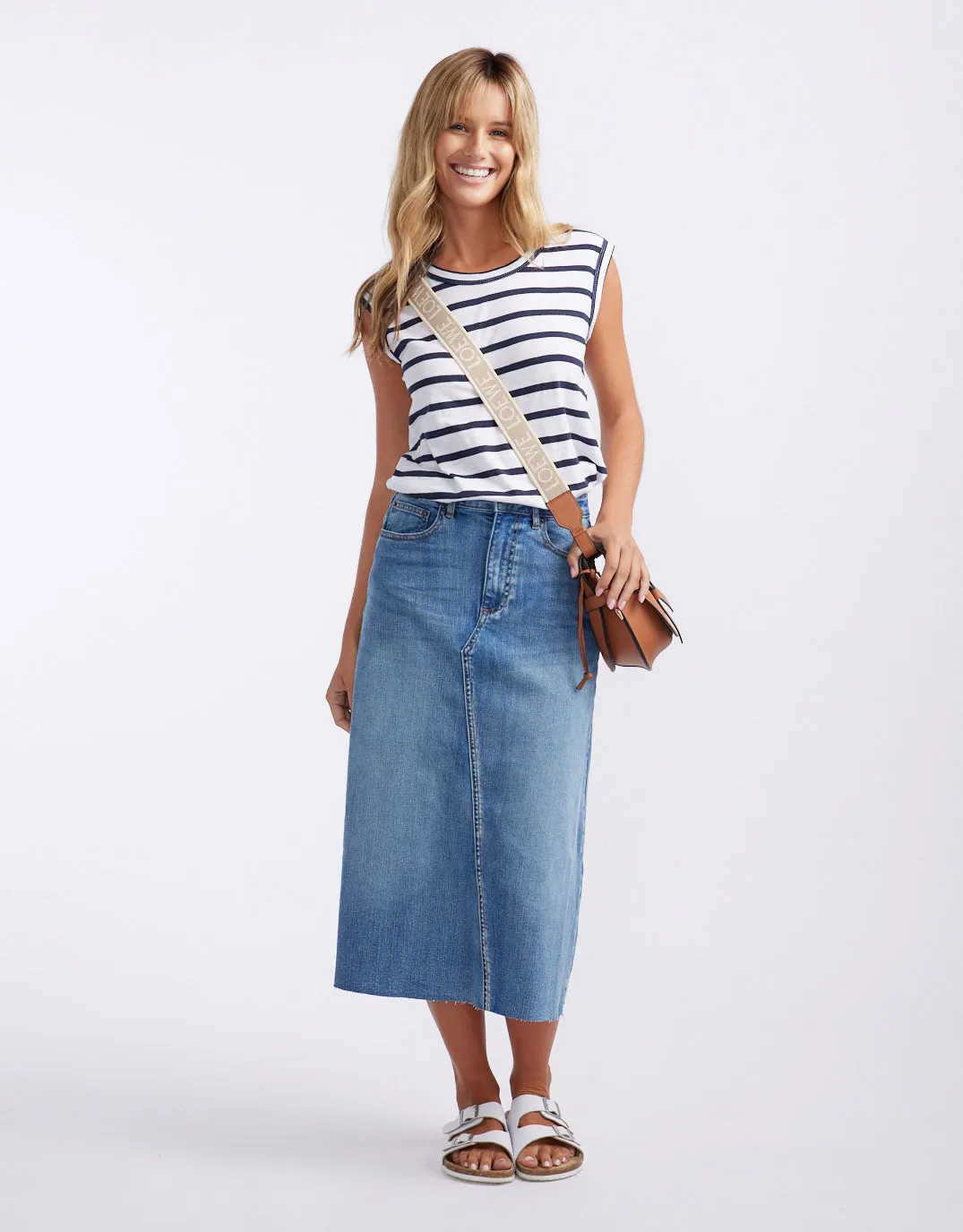 Saskia Denim Skirt - Mid Wash