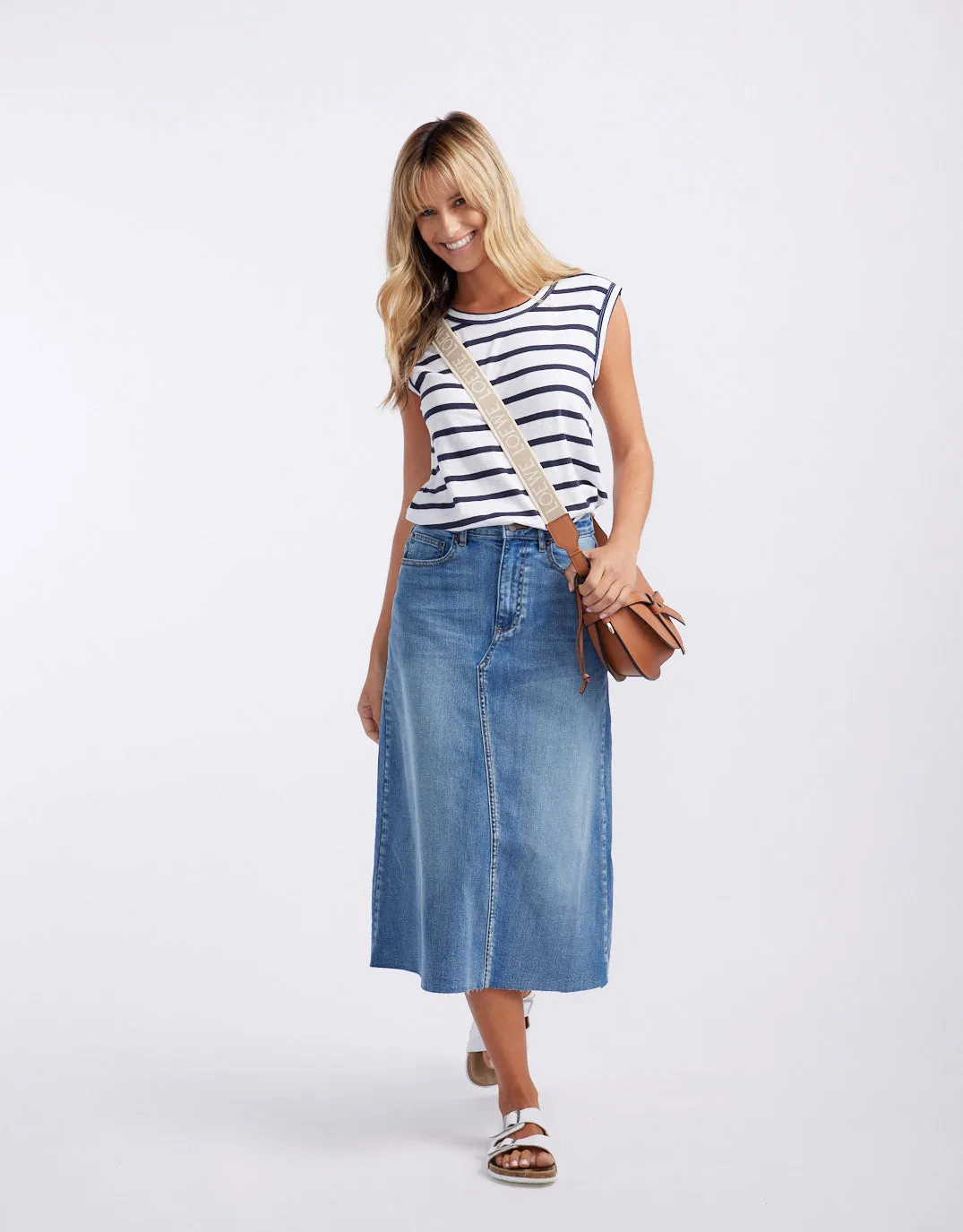 Saskia Denim Skirt - Mid Wash