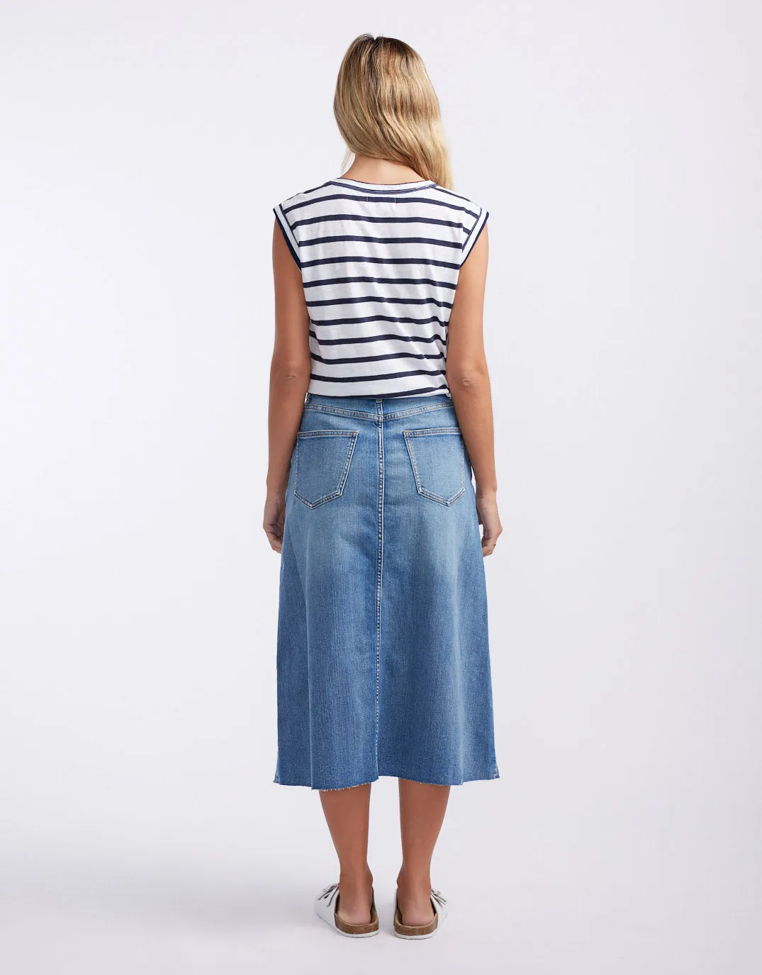 Saskia Denim Skirt - Mid Wash