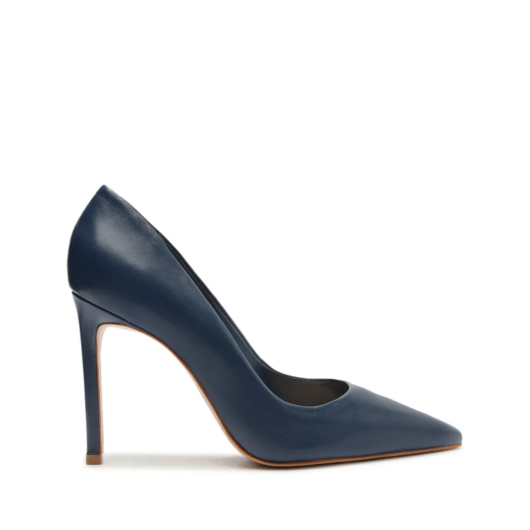 Schutz Lou Dress Blue Slip On Pointed Toe Slimmed-Down Stiletto Heeled Pumps