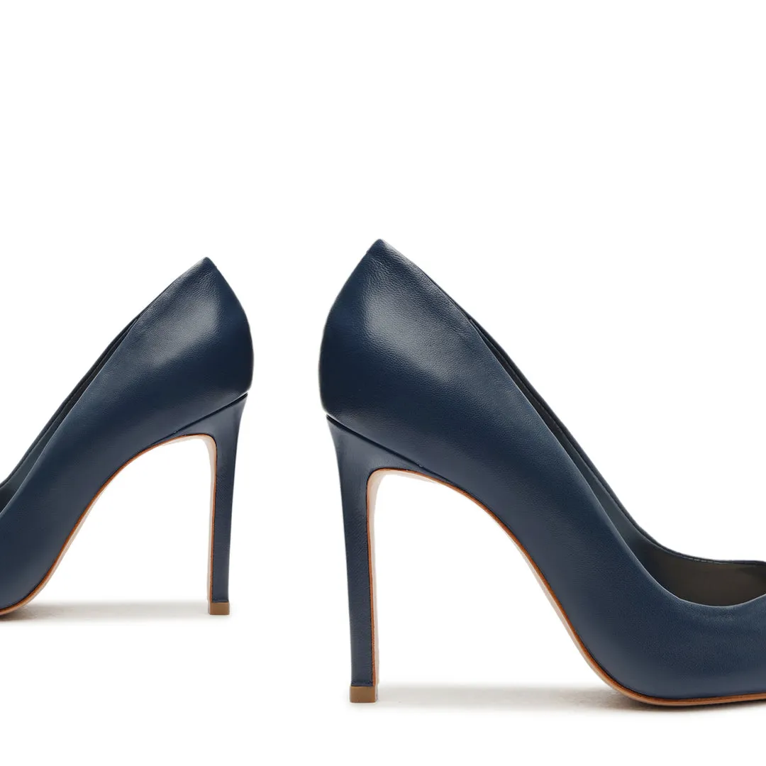Schutz Lou Dress Blue Slip On Pointed Toe Slimmed-Down Stiletto Heeled Pumps