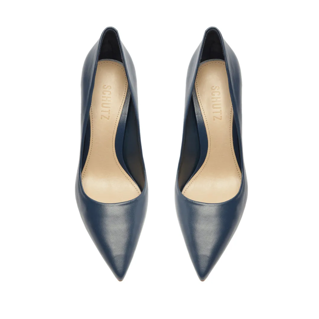 Schutz Lou Dress Blue Slip On Pointed Toe Slimmed-Down Stiletto Heeled Pumps