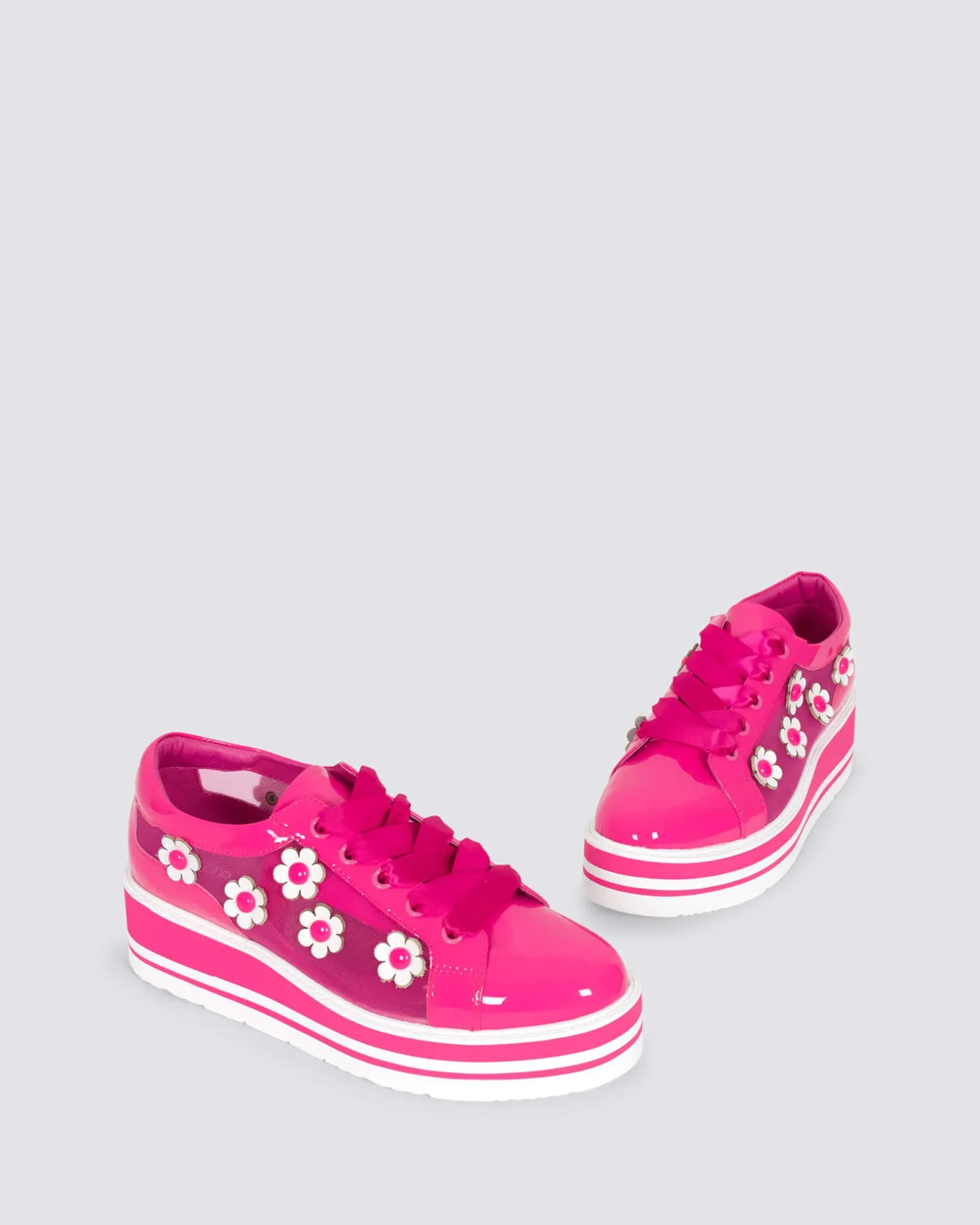 SERENO PLATFORM SNEAKERS HOT PINK/WHITE