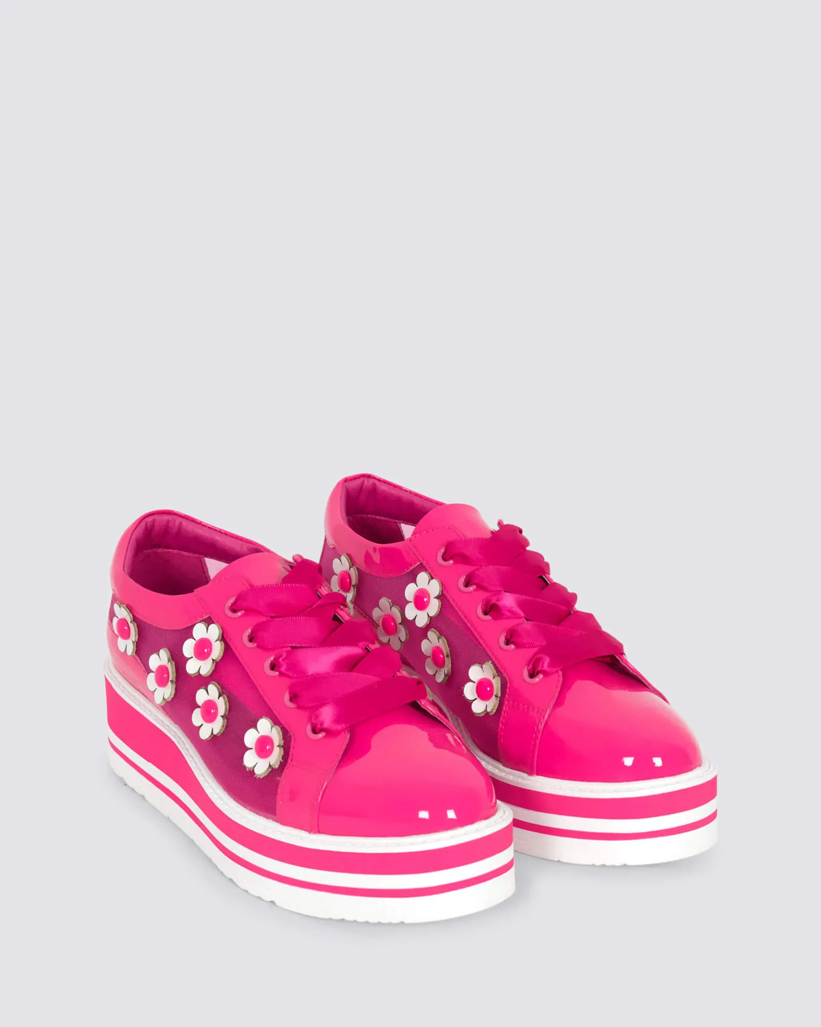 SERENO PLATFORM SNEAKERS HOT PINK/WHITE