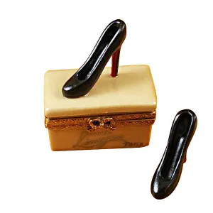 Shoe Box with Stilettos Limoges Porcelain Box