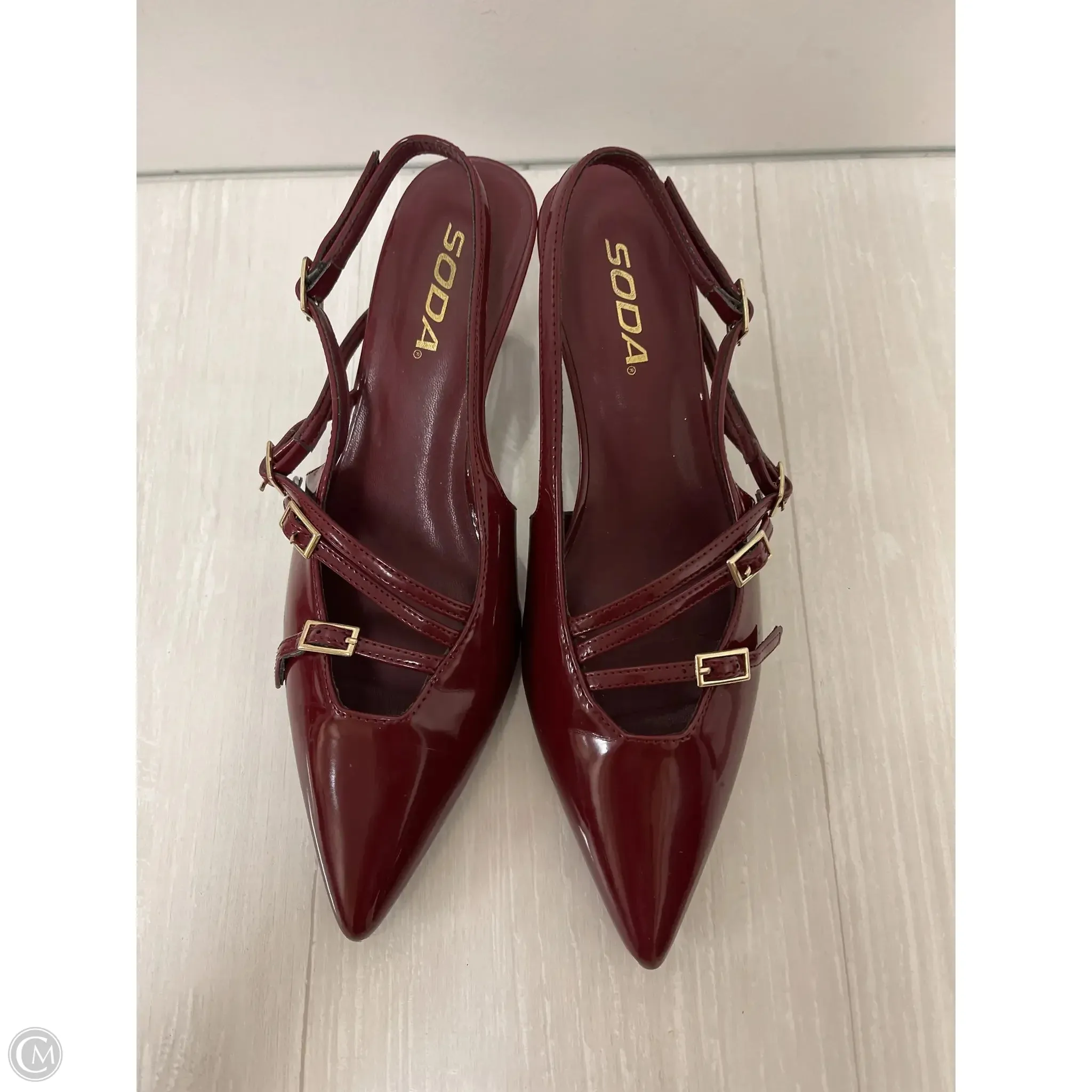 Shoes Heels Kitten By Soda In Red, Size: 5.5