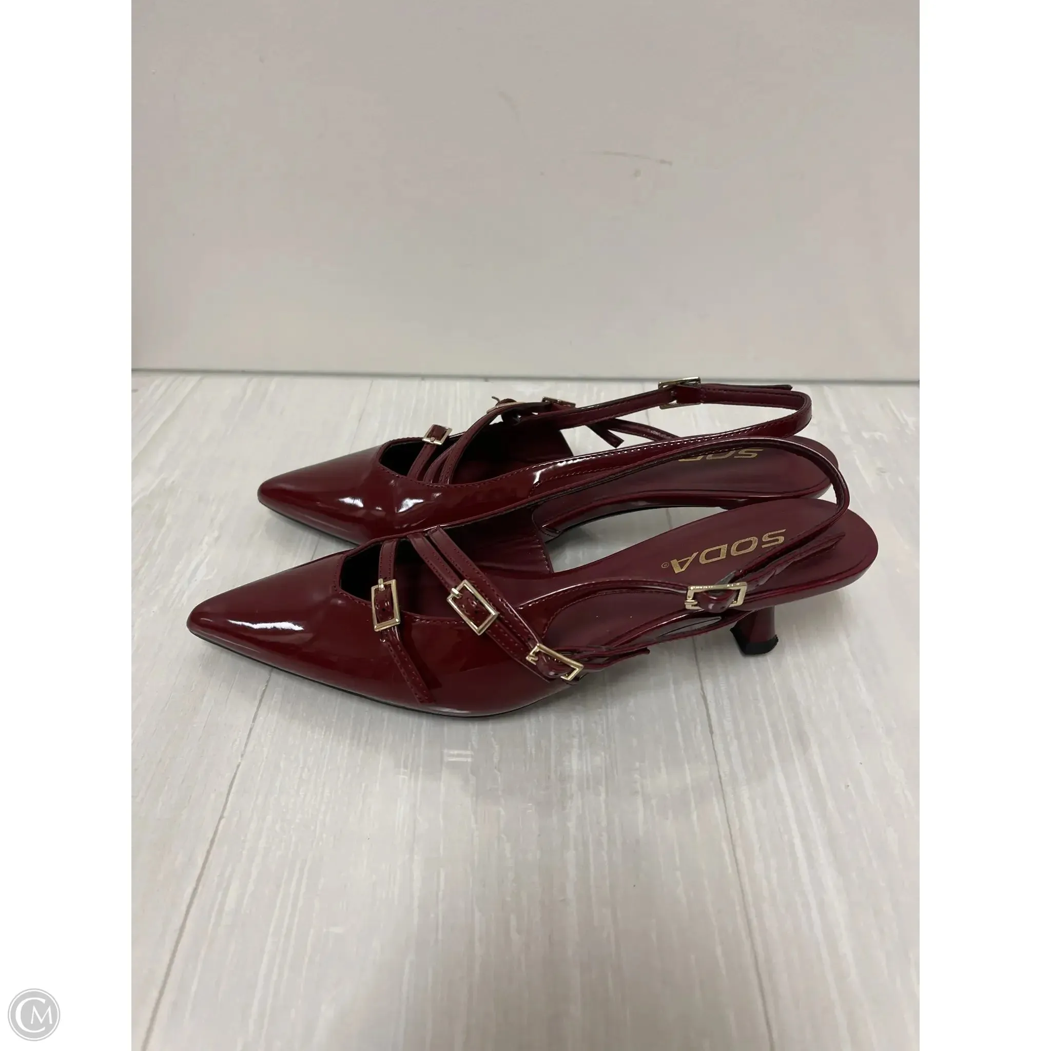 Shoes Heels Kitten By Soda In Red, Size: 5.5