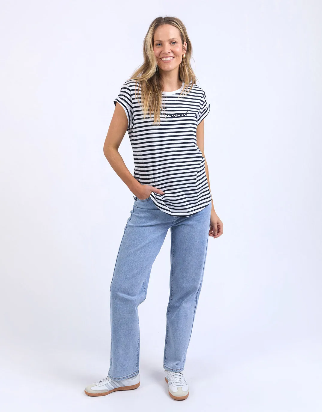 Signature Stripe Tee - Dark Sapphire/White Stripe