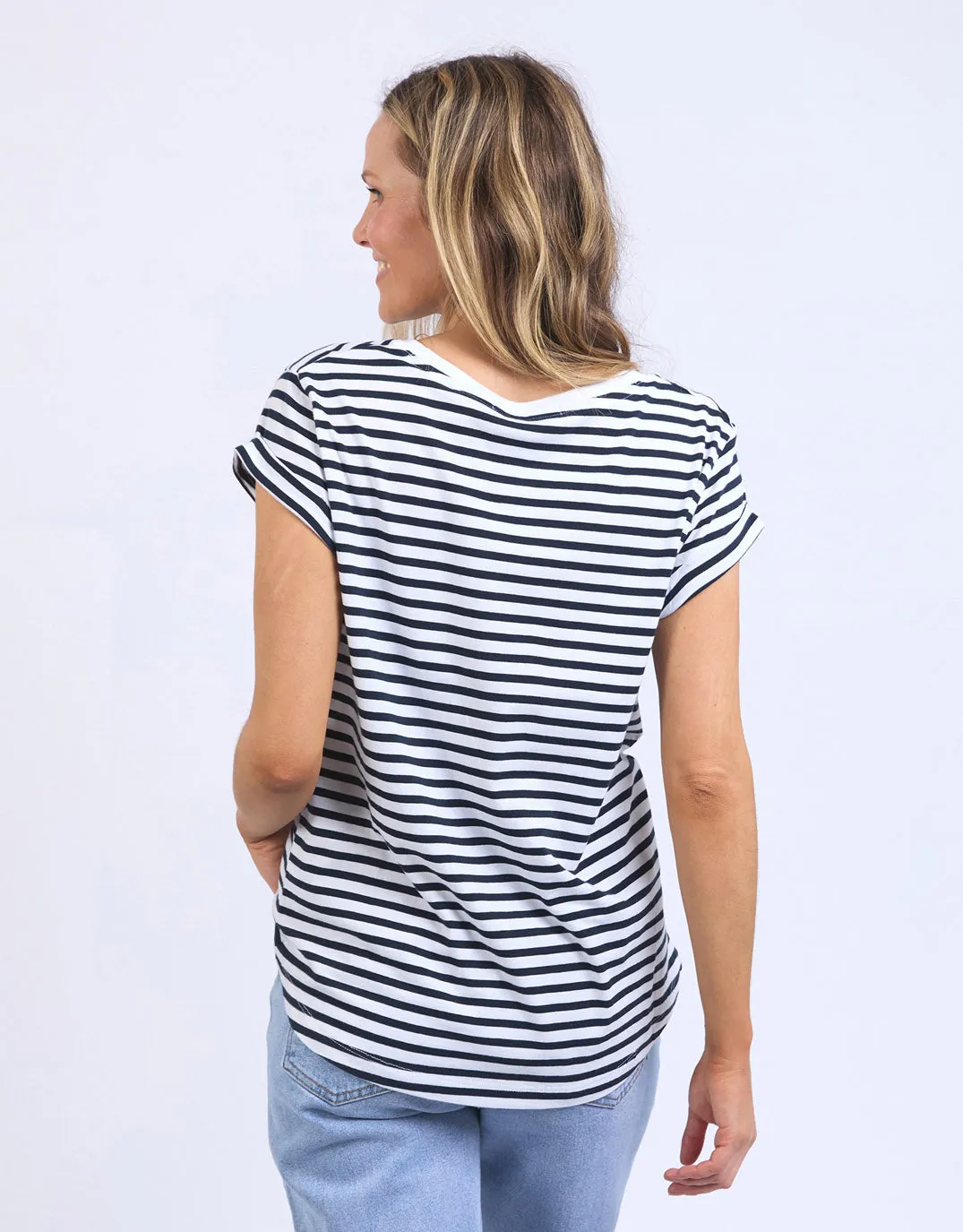 Signature Stripe Tee - Dark Sapphire/White Stripe