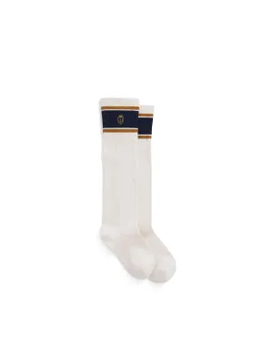 Signature Women's Knee High Socks - Cream, Navy & Gold