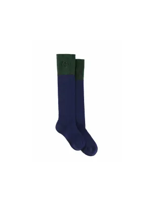 Signature Women's Knee High Socks - Navy & Forest Green