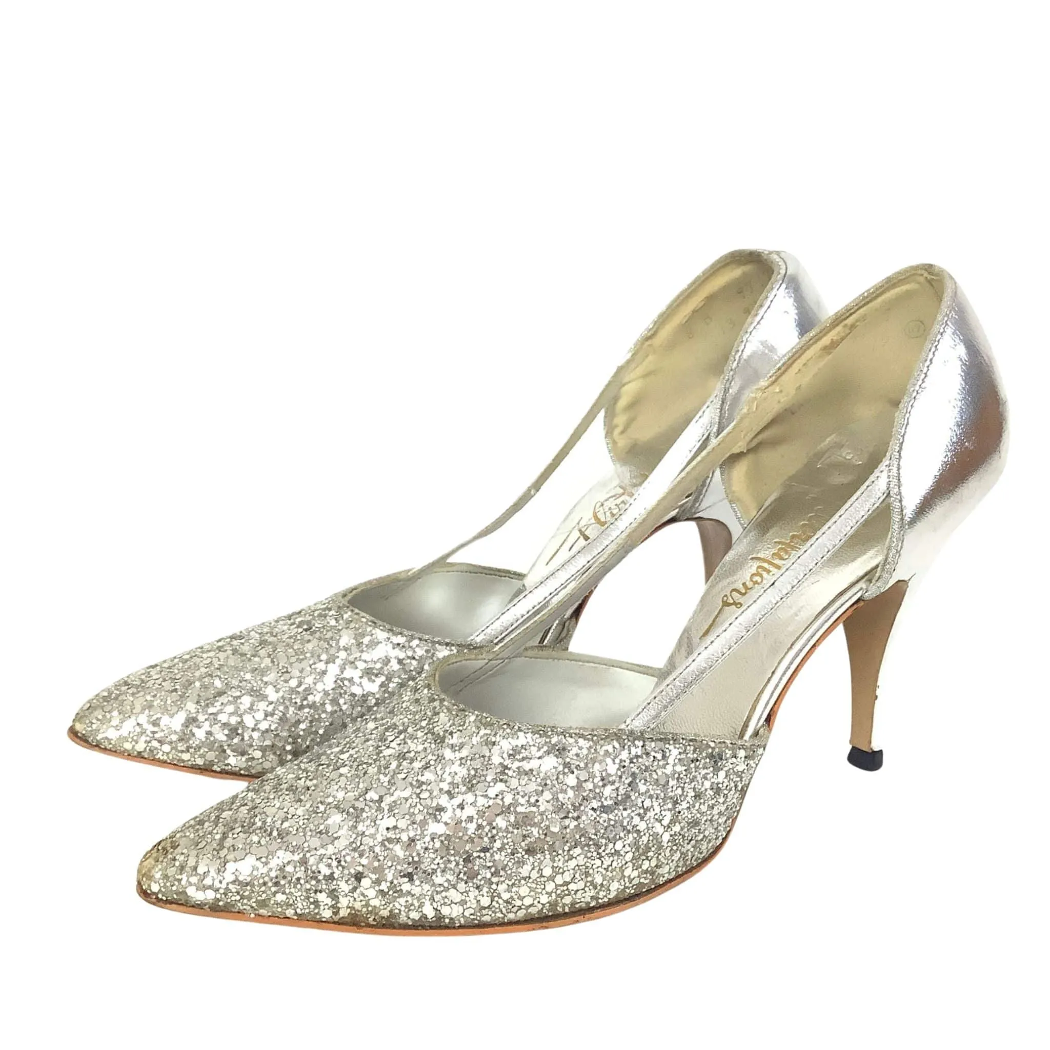 Silver Pin-up Heels