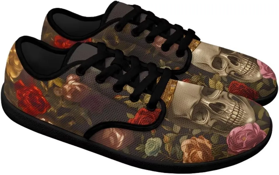 Skull Sneakers for Women Men Business Casual Shoes Wide Toe Box Barefoot Zero Drop Walking Shoes